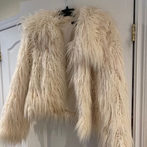 Beautiful white fur jacket